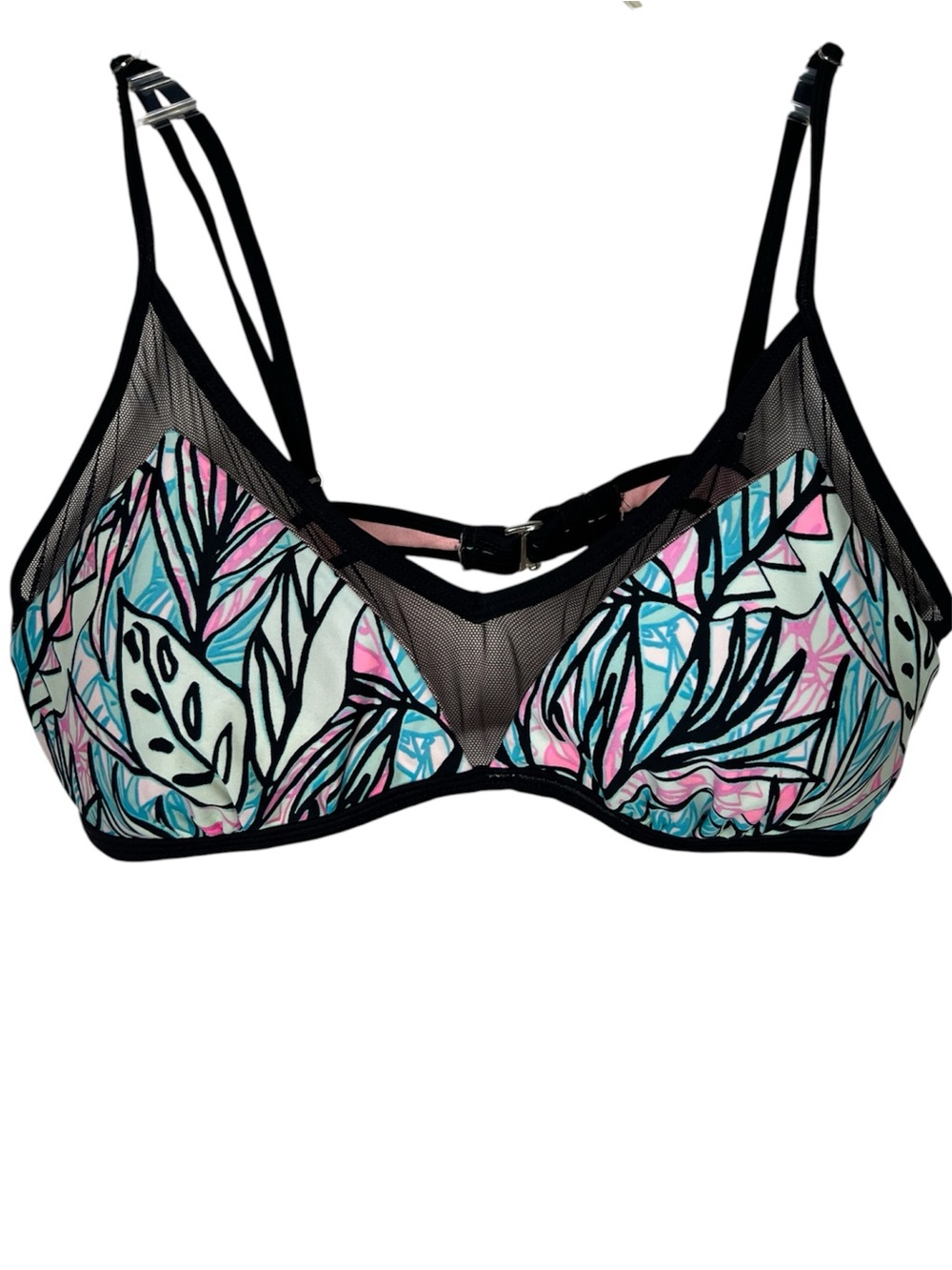 Xhilaration Bikini Swim Top Tropical and Mesh Size Large